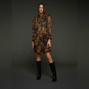 Soeur Narcisse Dress in Bronze / Noir